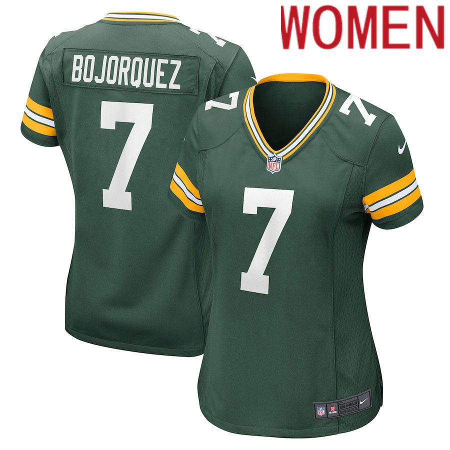 Women Green Bay Packers #7 Corey Bojorquez Nike Green Game NFL Jersey
